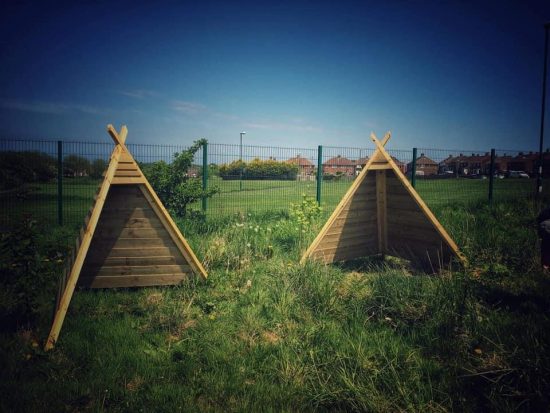 Teepees taking shape in our ‘secret garden’ area