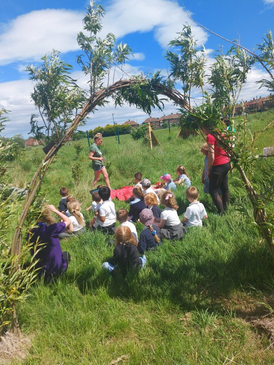 Children working on the Secret Garden