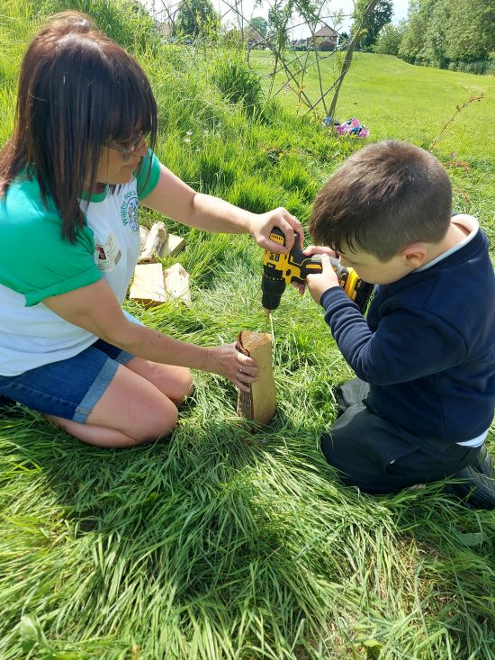 Children working on the Secret Garden