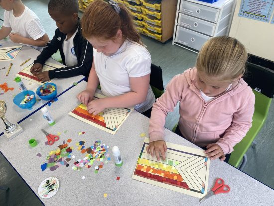 Year 3 working on their pride flags