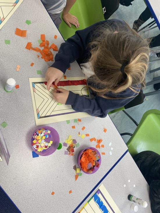 Year 3 working on their pride flags