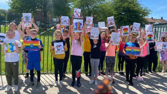 Year 5 and their Pride t-shirt designs