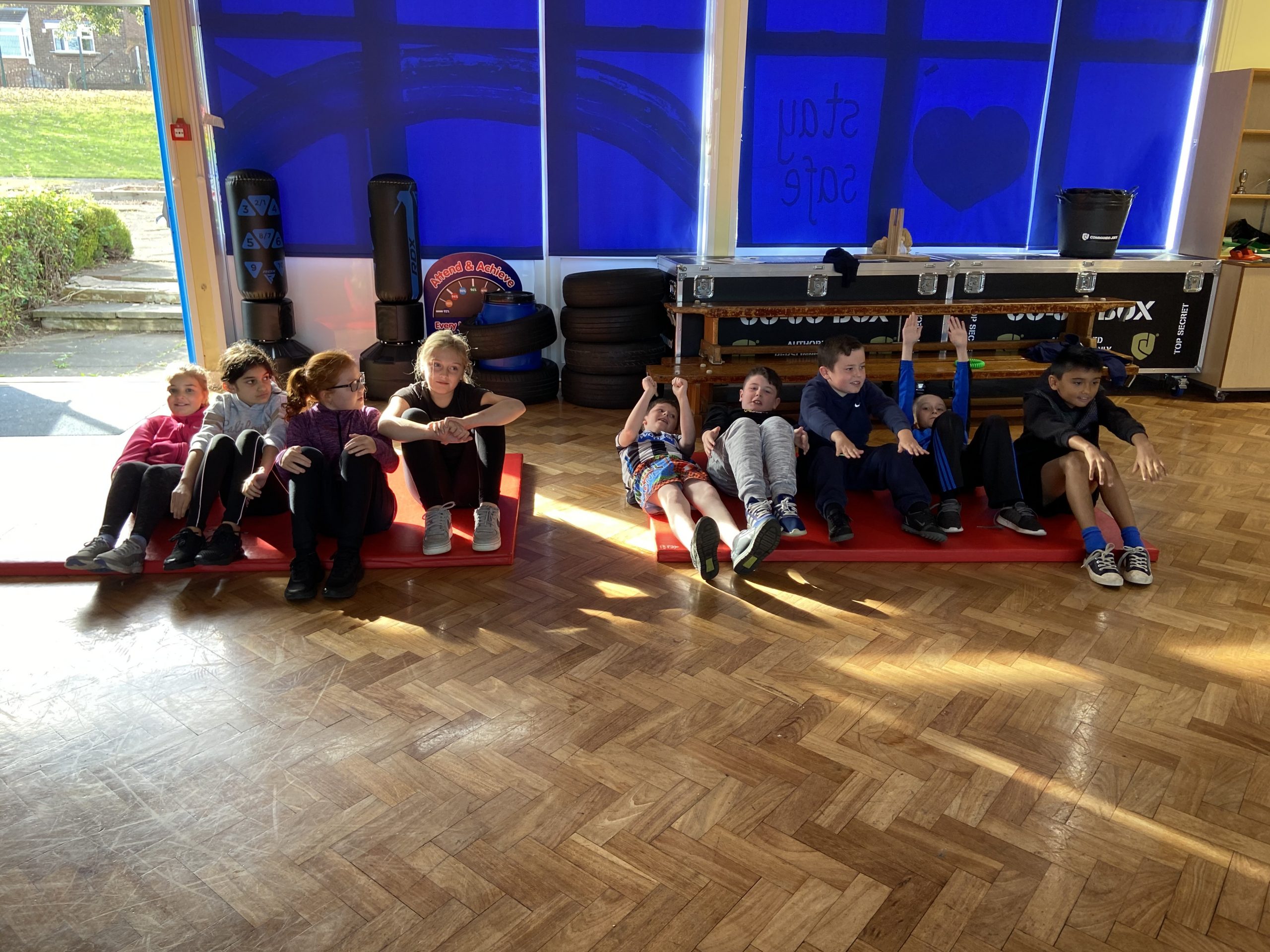 Year 6 enjoying their PT session