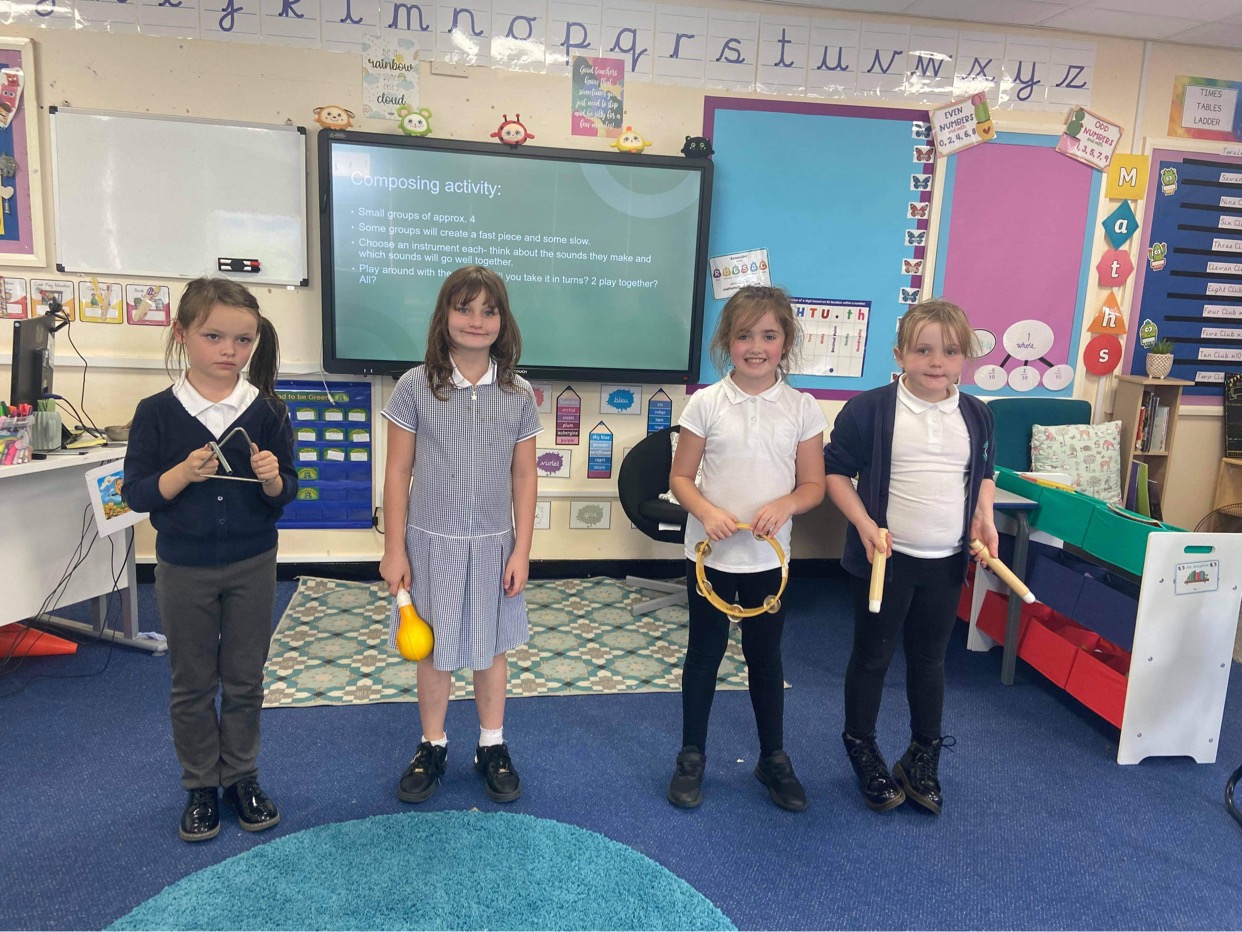 Year 4 in their music lessons