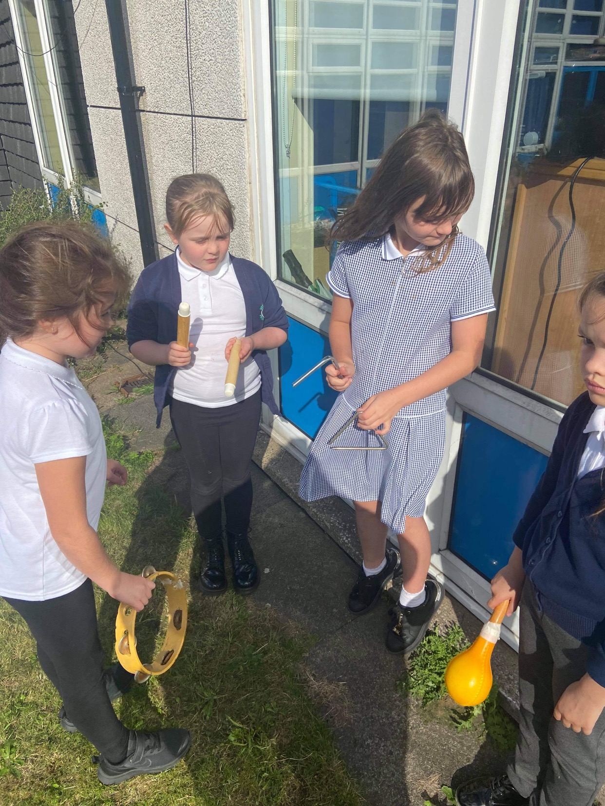 Year 4 in their music lessons