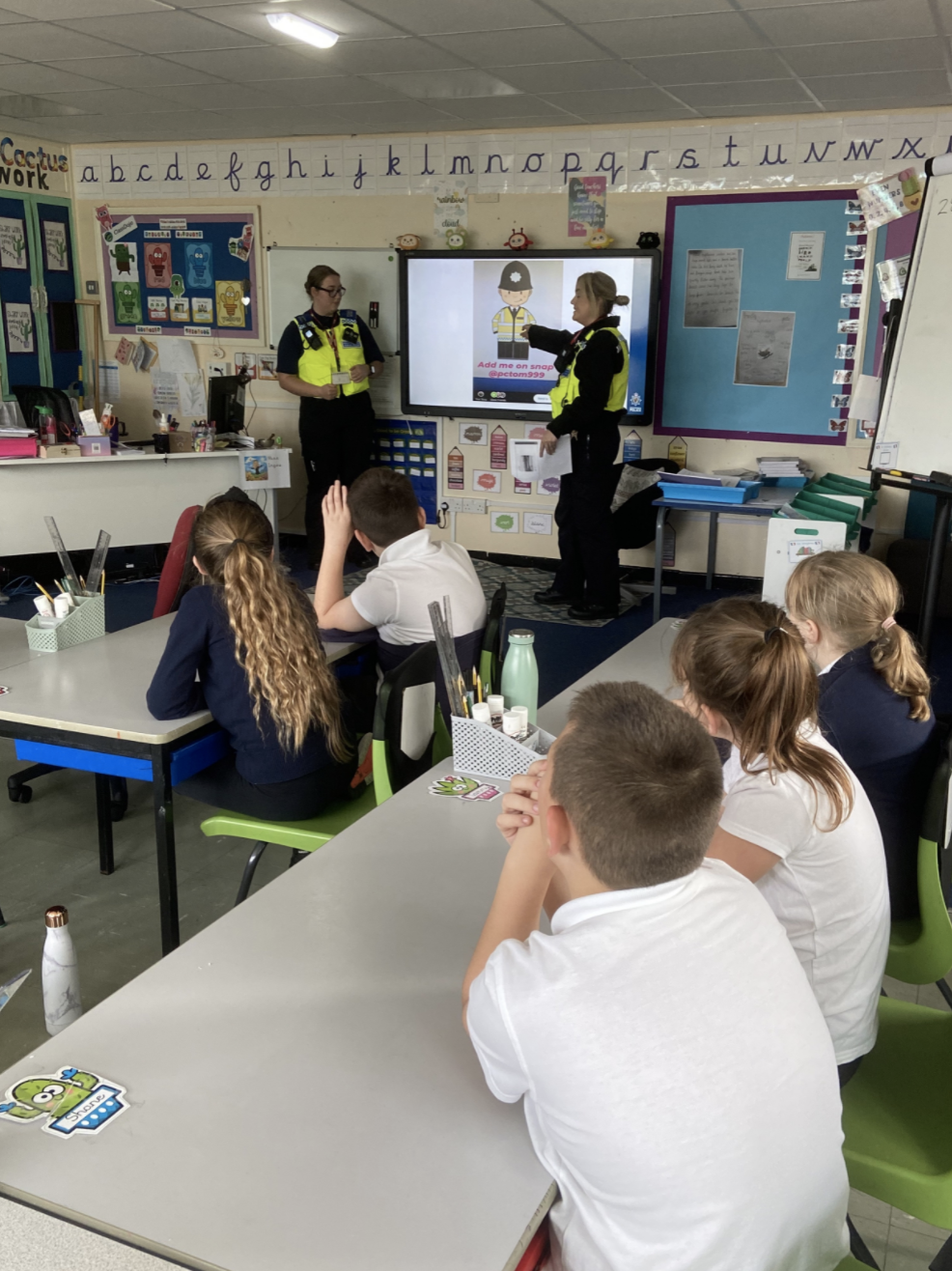 Year 4 enjoying a visit from the police