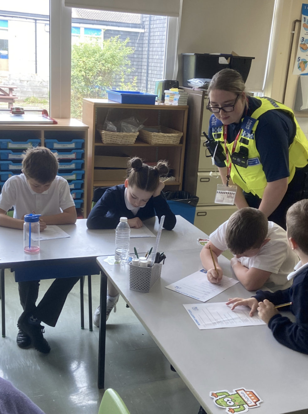 Year 4 enjoying a visit from the police