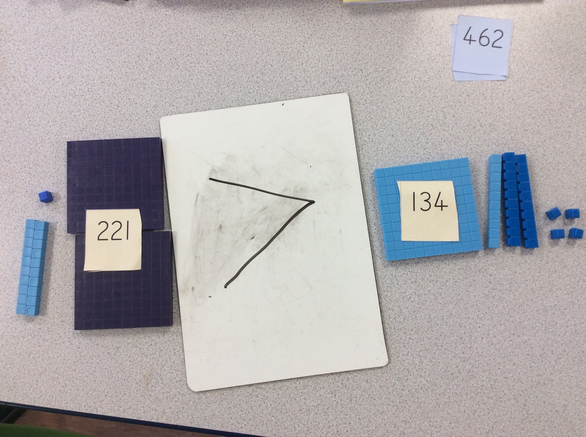 An example of the children's practical maths work