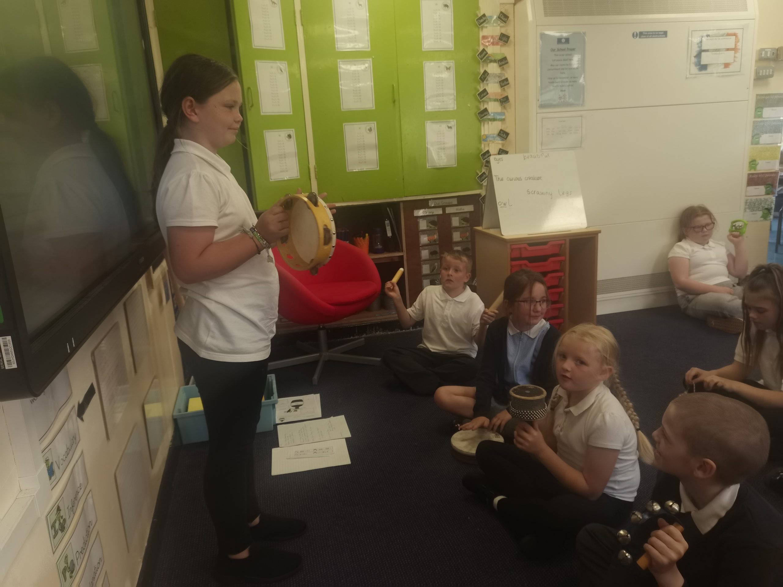 Class 10 in their music lessons this week