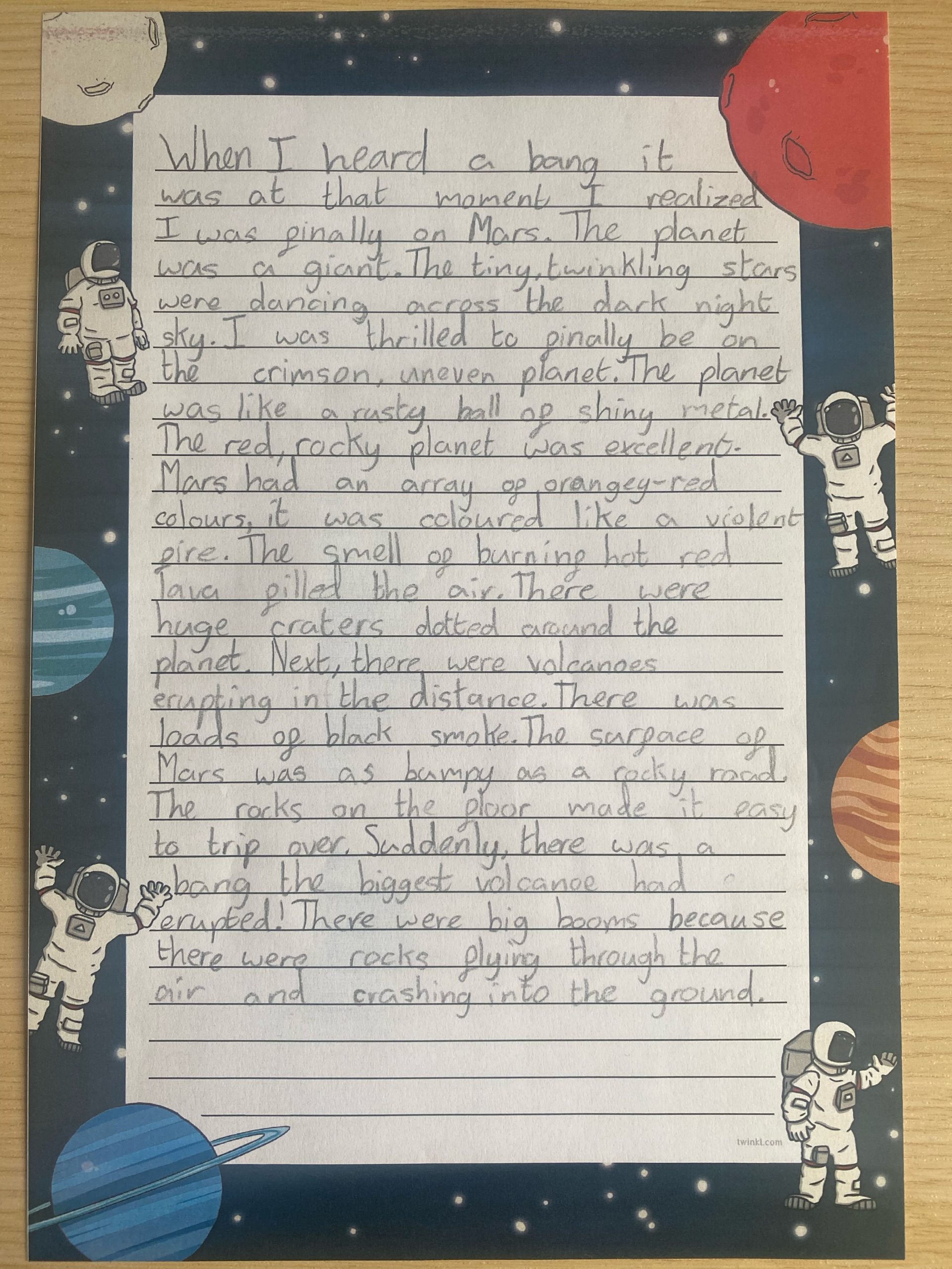 An example of a Year 5 setting description