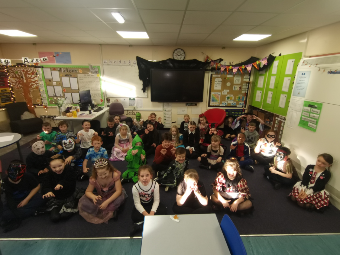 Year 4 children in their costumes