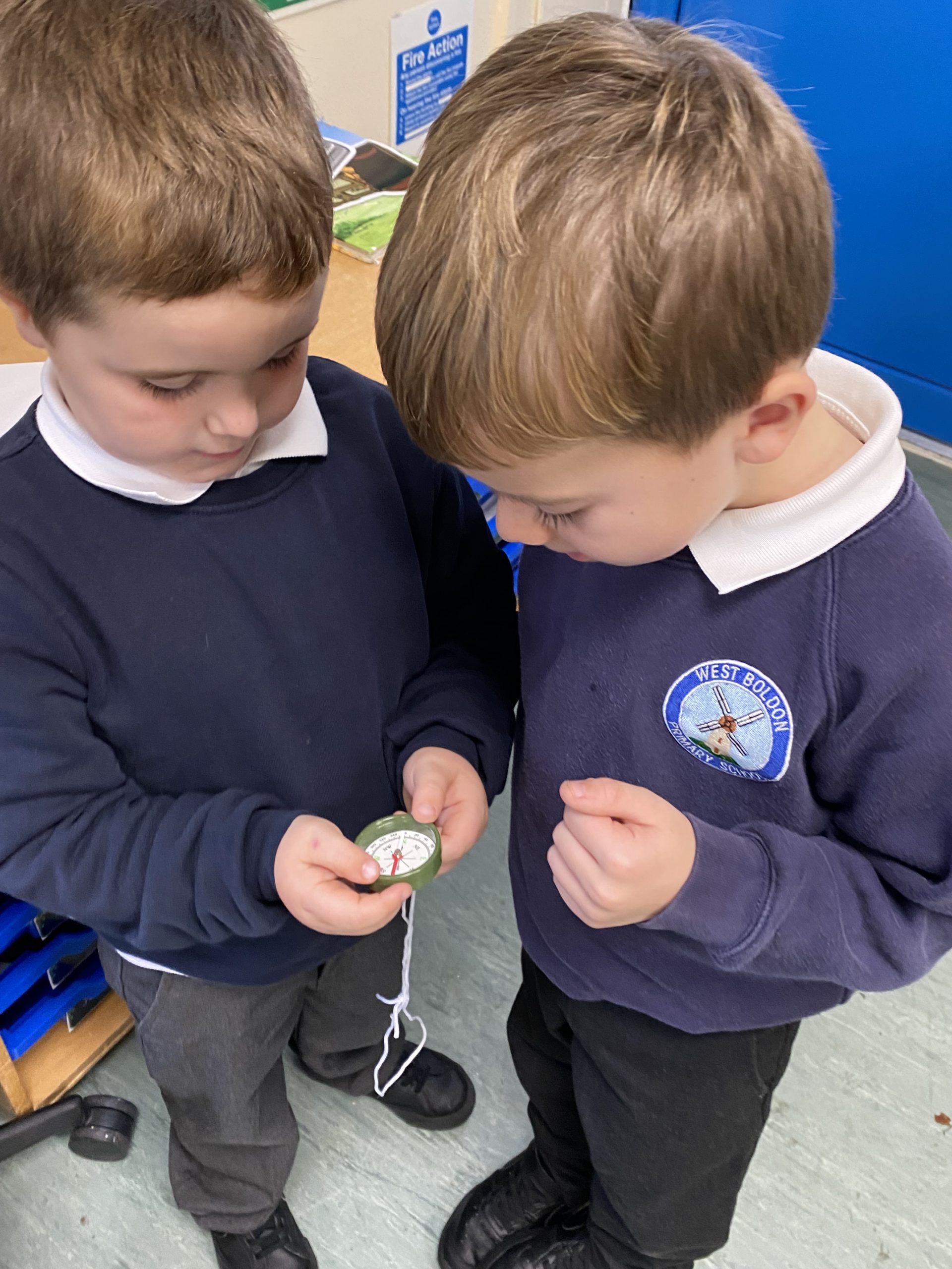 Year 1 learning how to use a compass