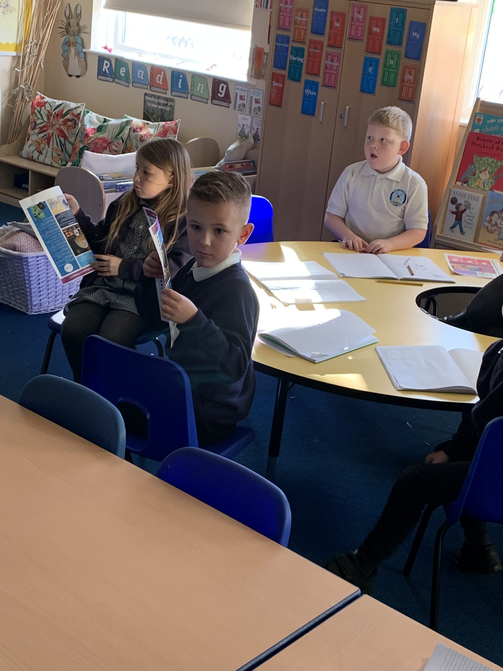 Year 2 children working on their geography