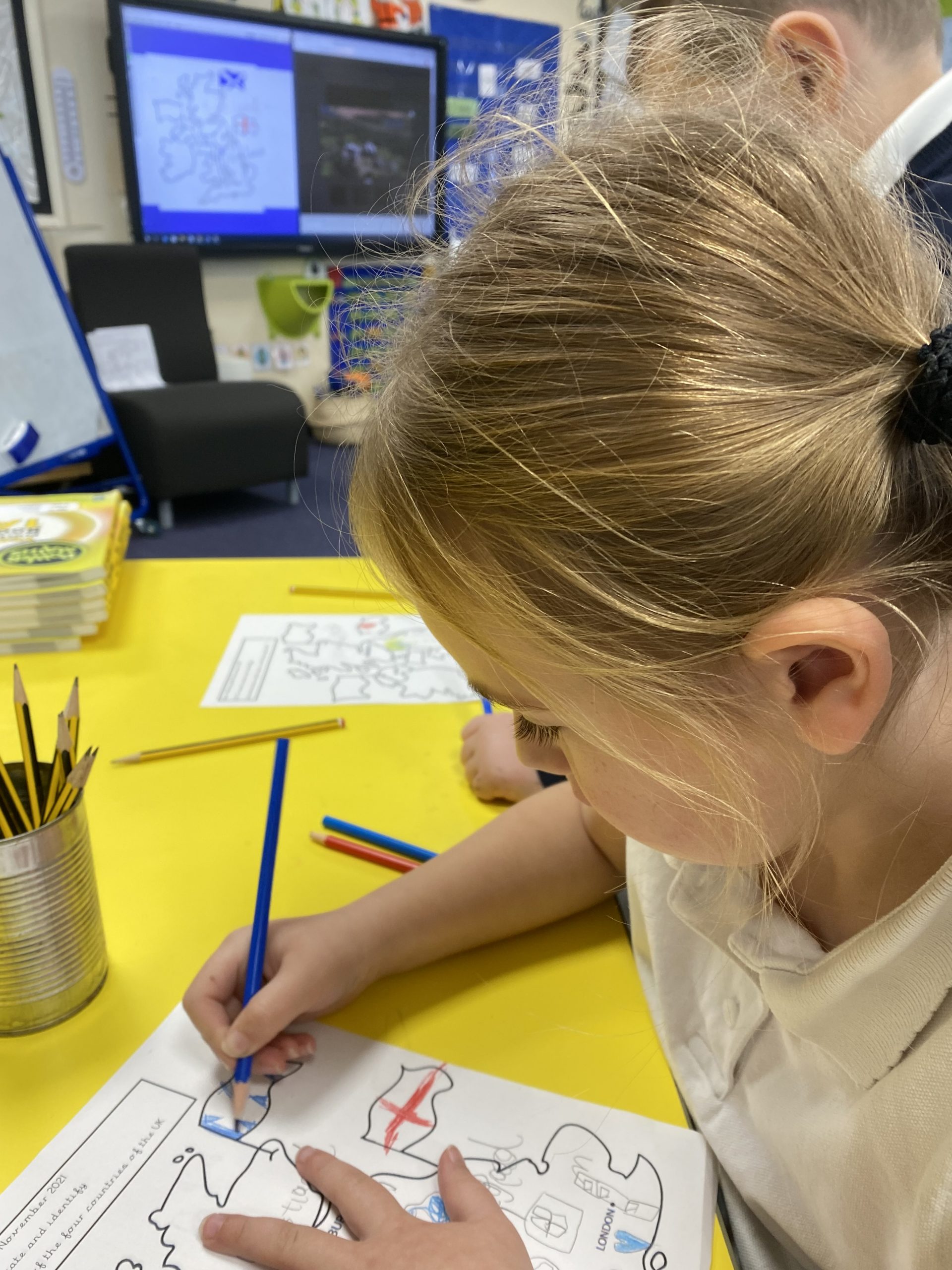 Year 1 children learning about the UK