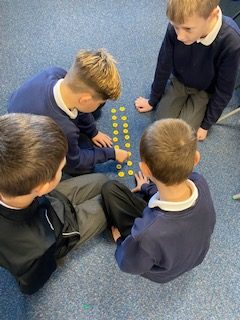 Year 6 using counters in maths