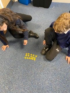 Year 6 using counters in maths