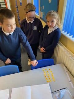 Year 6 using counters in maths