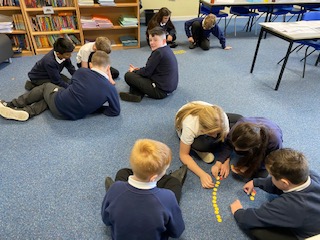 Year 6 using counters in maths