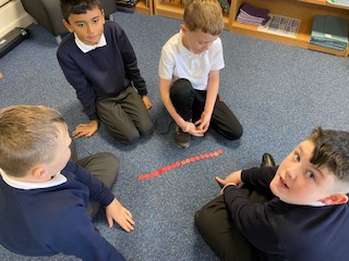 Year 6 using counters in maths