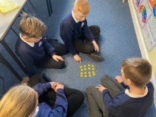 Year 6 using counters in maths
