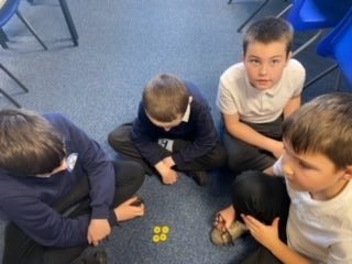 Year 6 using counters in maths
