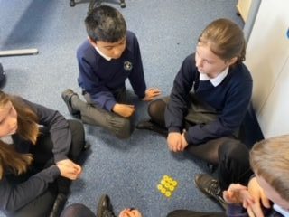 Year 6 using counters in maths