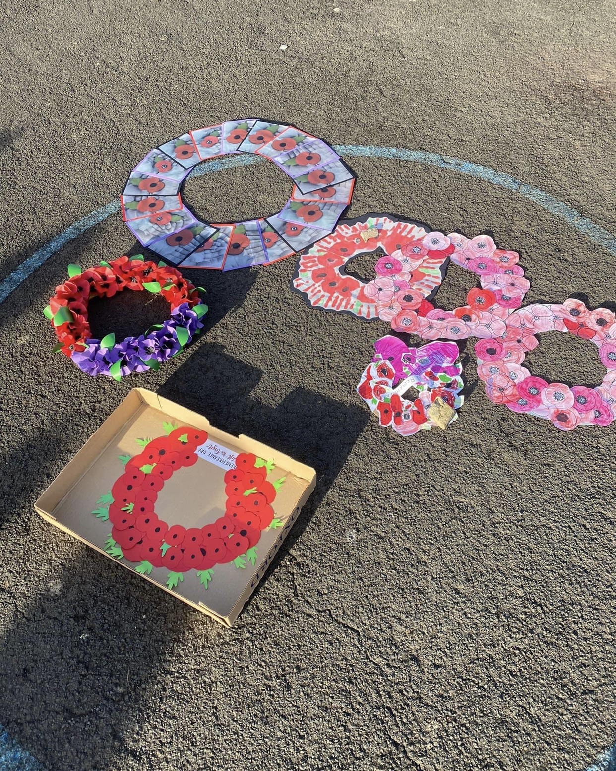 All of the wreaths made by the children