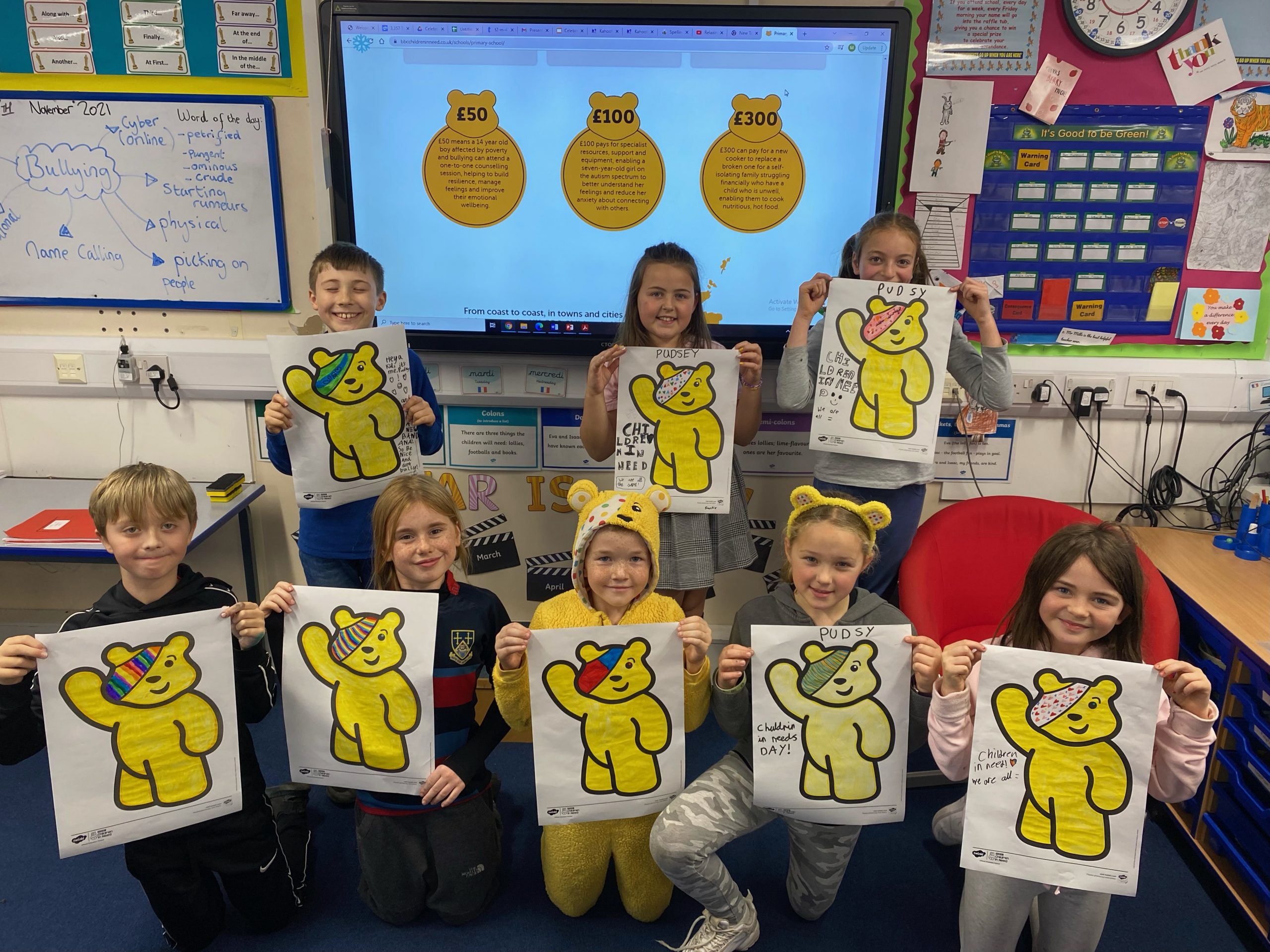 Year 5 Children In Need Pudsey drawings