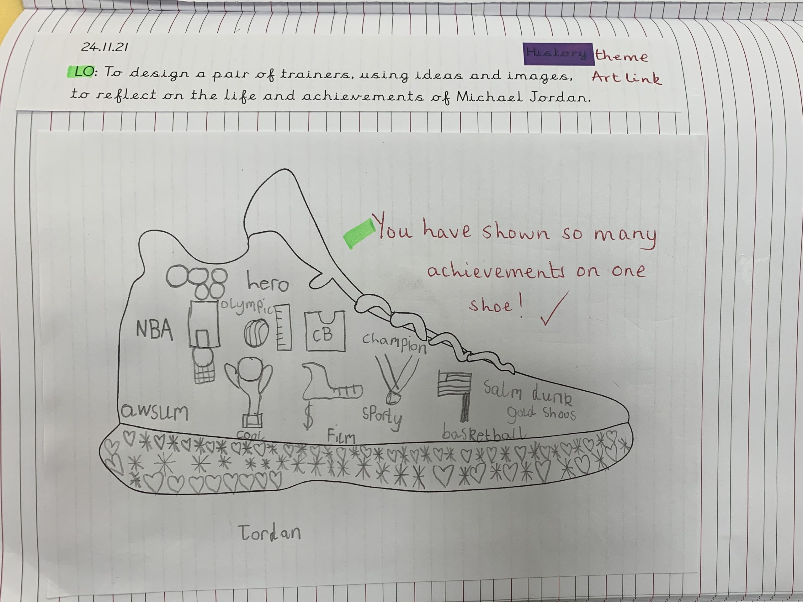 Year 2 child’s new Air Jordan design