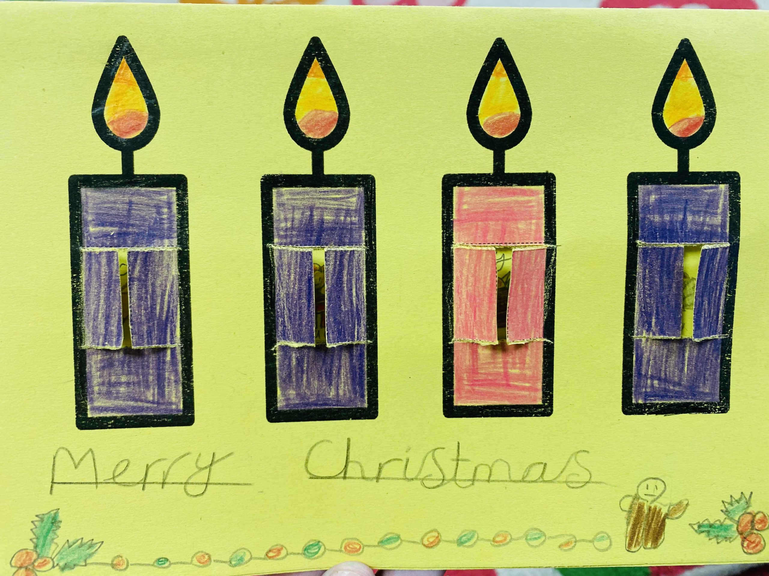 An example of Year 3's beautiful Advent calendars (with doors closed)