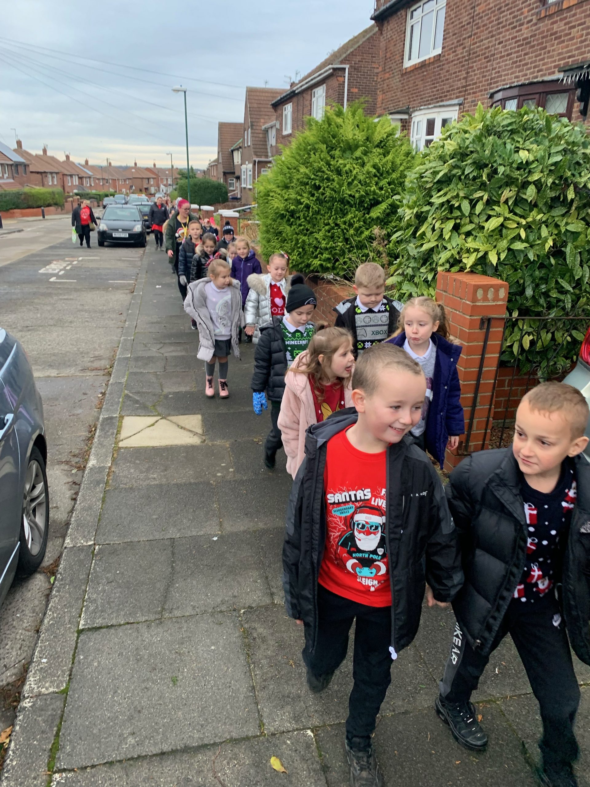 KS1 walking to the church