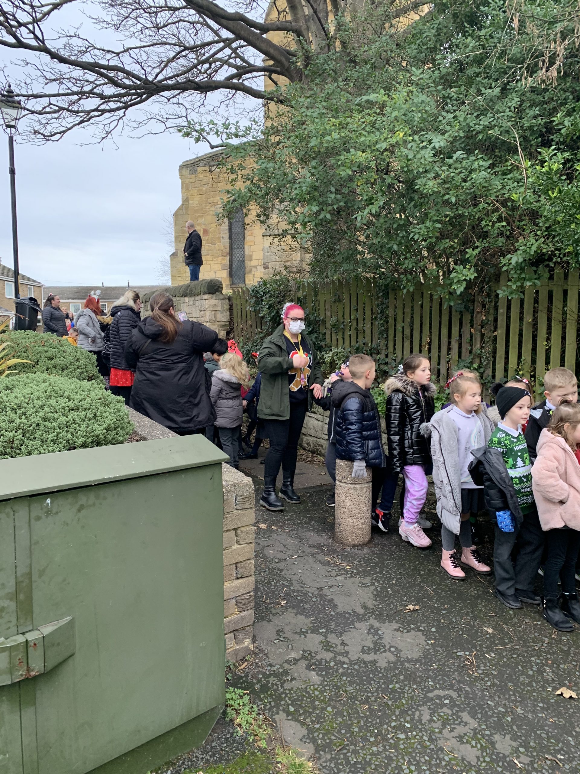 KS1 walking to the church