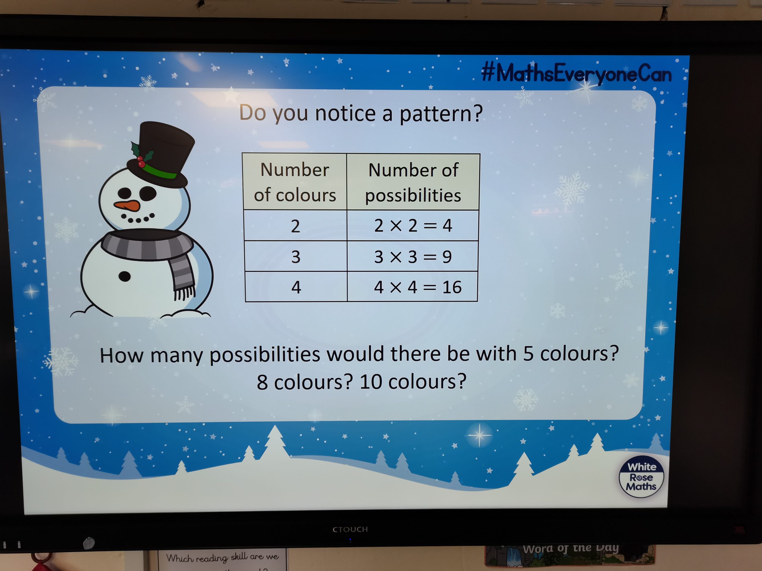 An example of Year 4's maths challenge