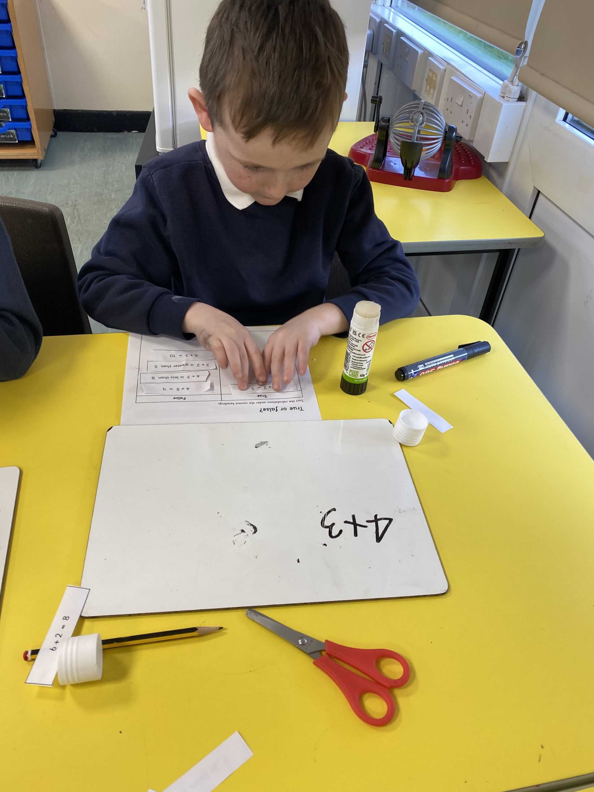 Children in Class 4 working on their maths