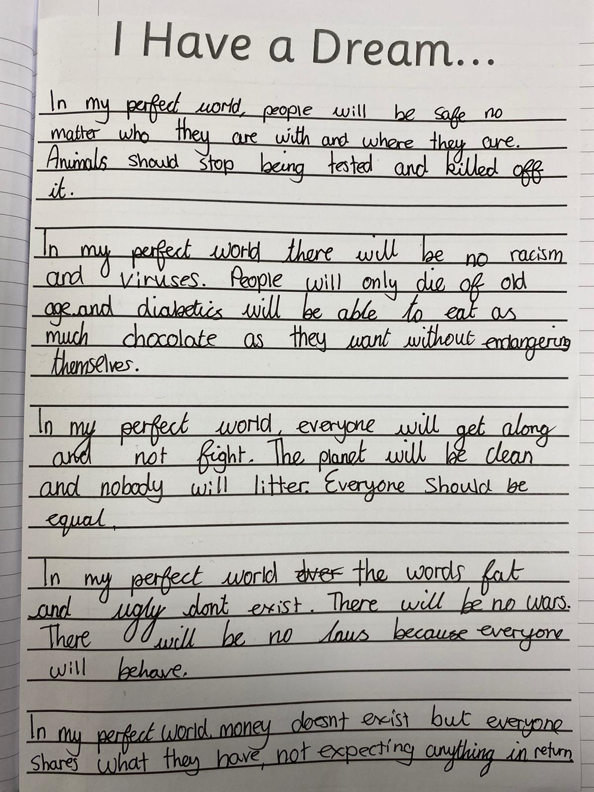 A year 6 child's I Have a Dream speech