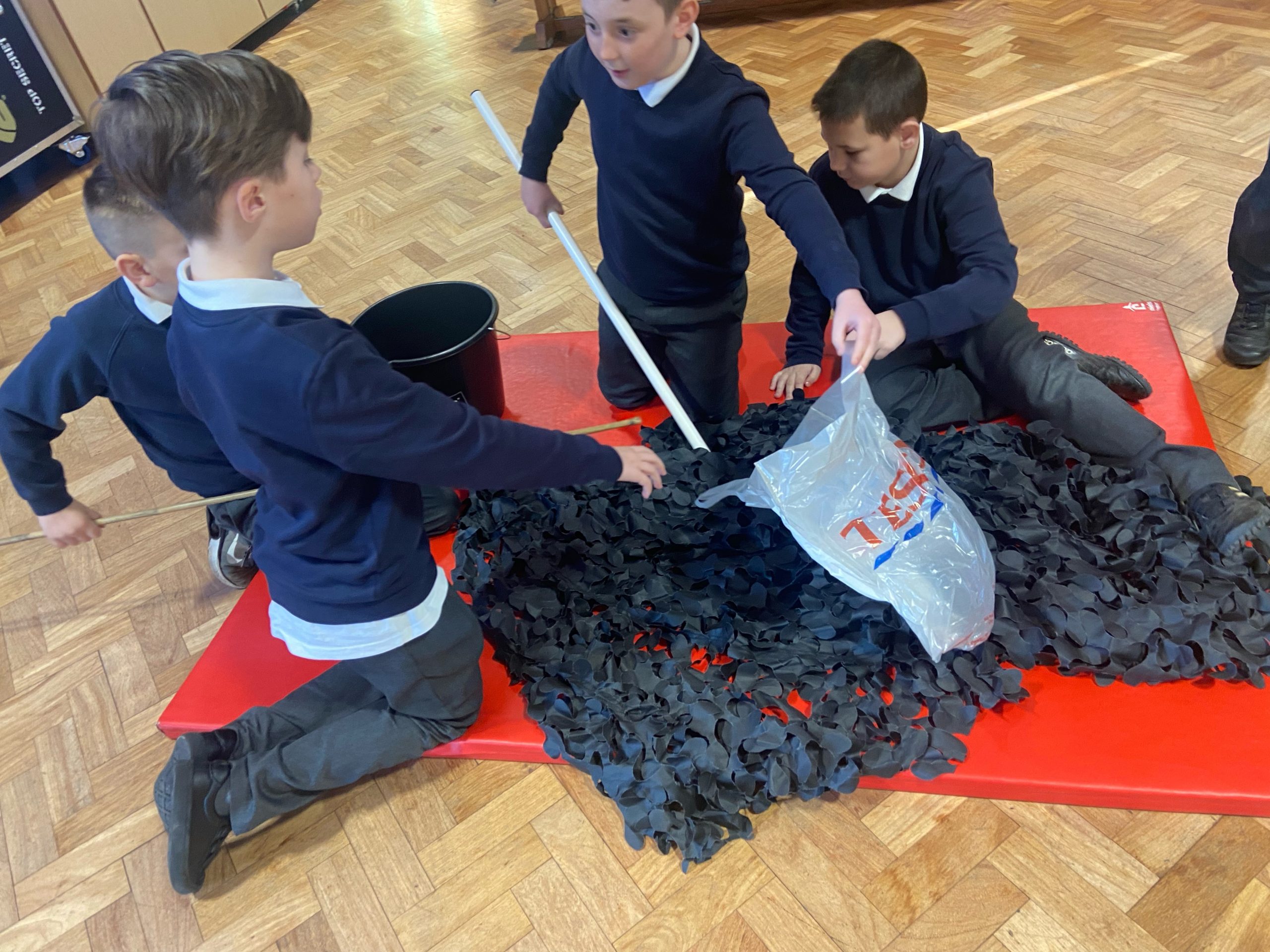Year 4 children taking part in this week's Commando Joe mission