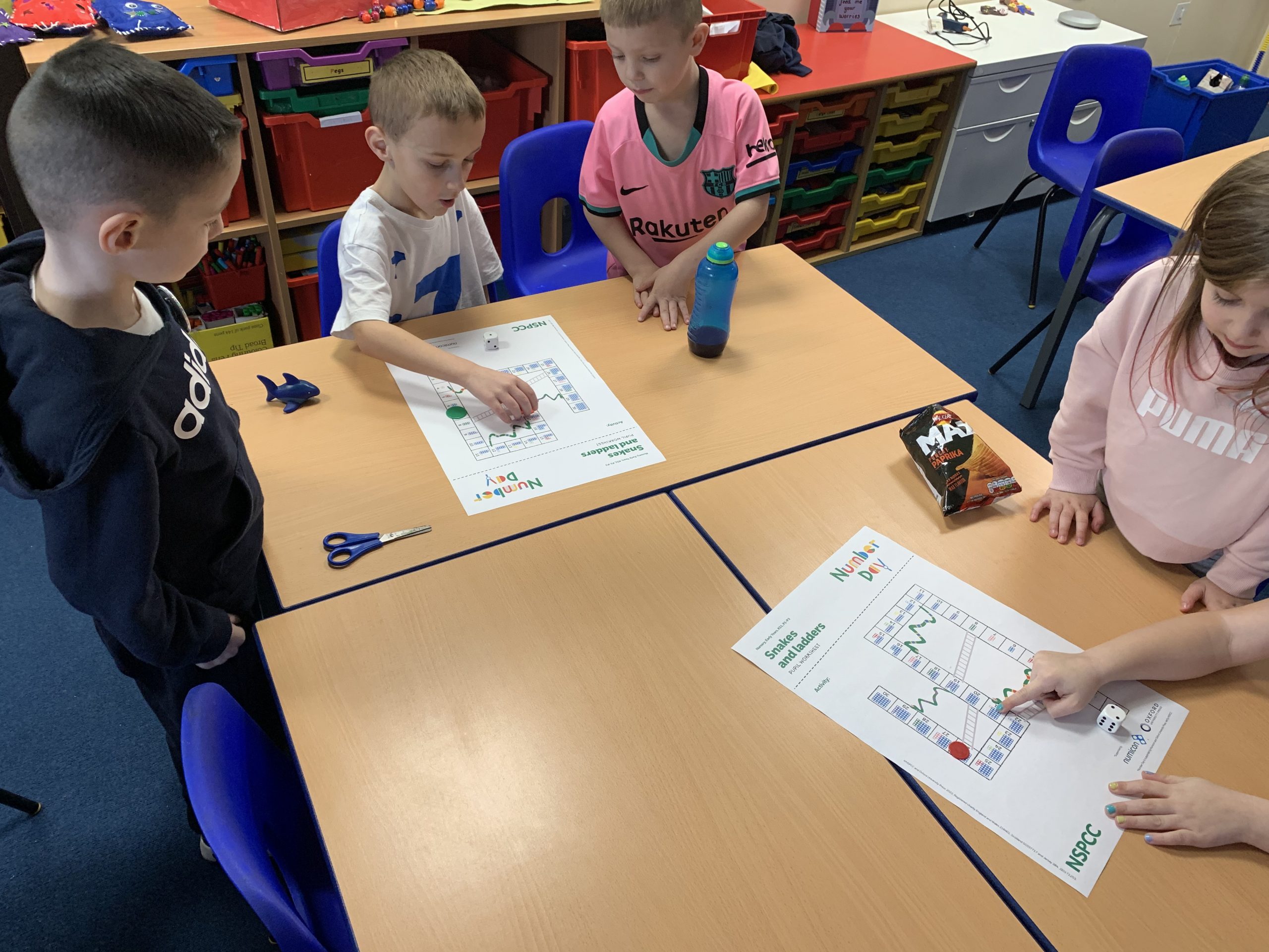 Year 2 children solving maths problems for number day