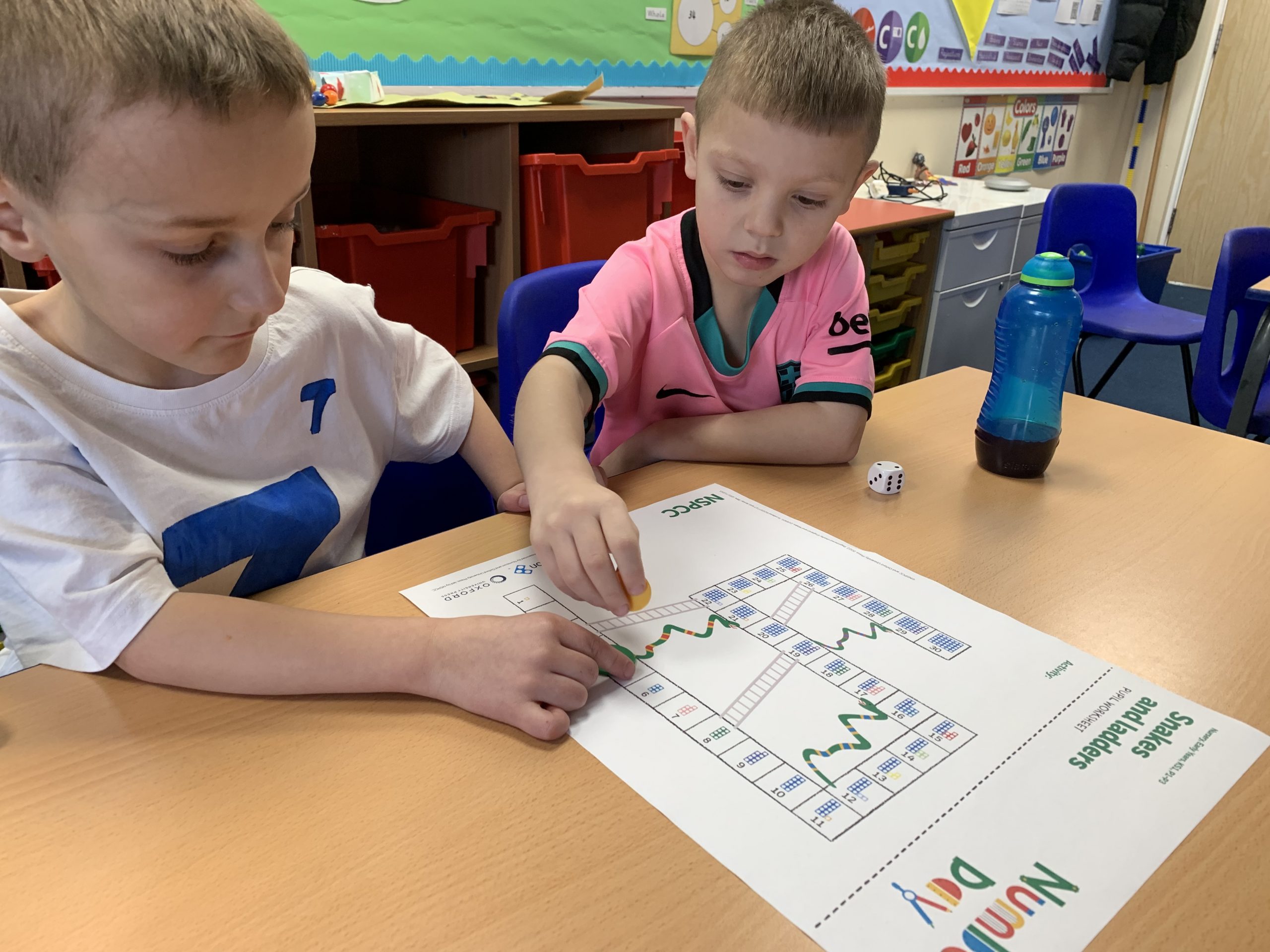 Year 2 children solving maths problems for number day