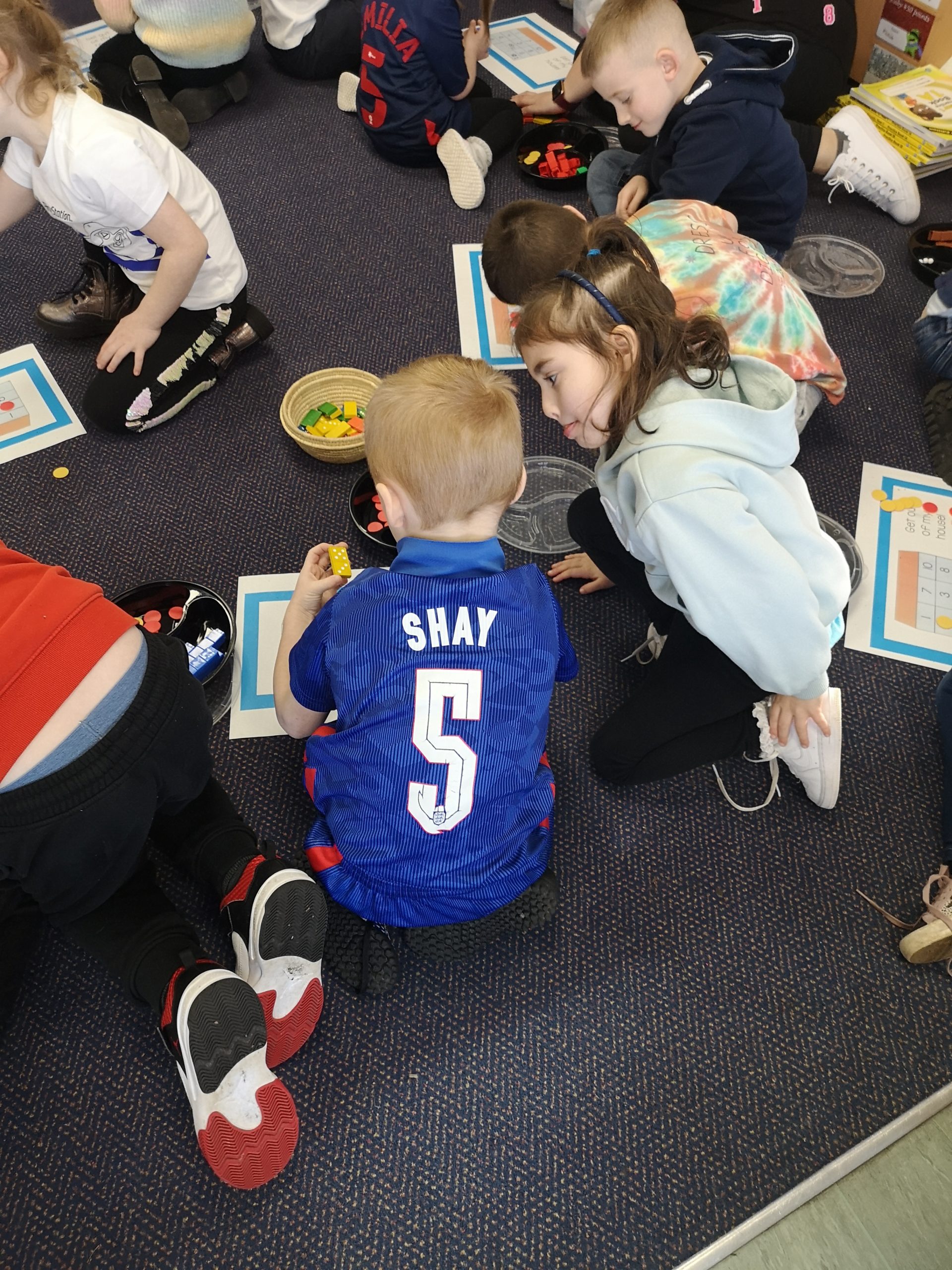 Year 1 children taking part in Number Day activities