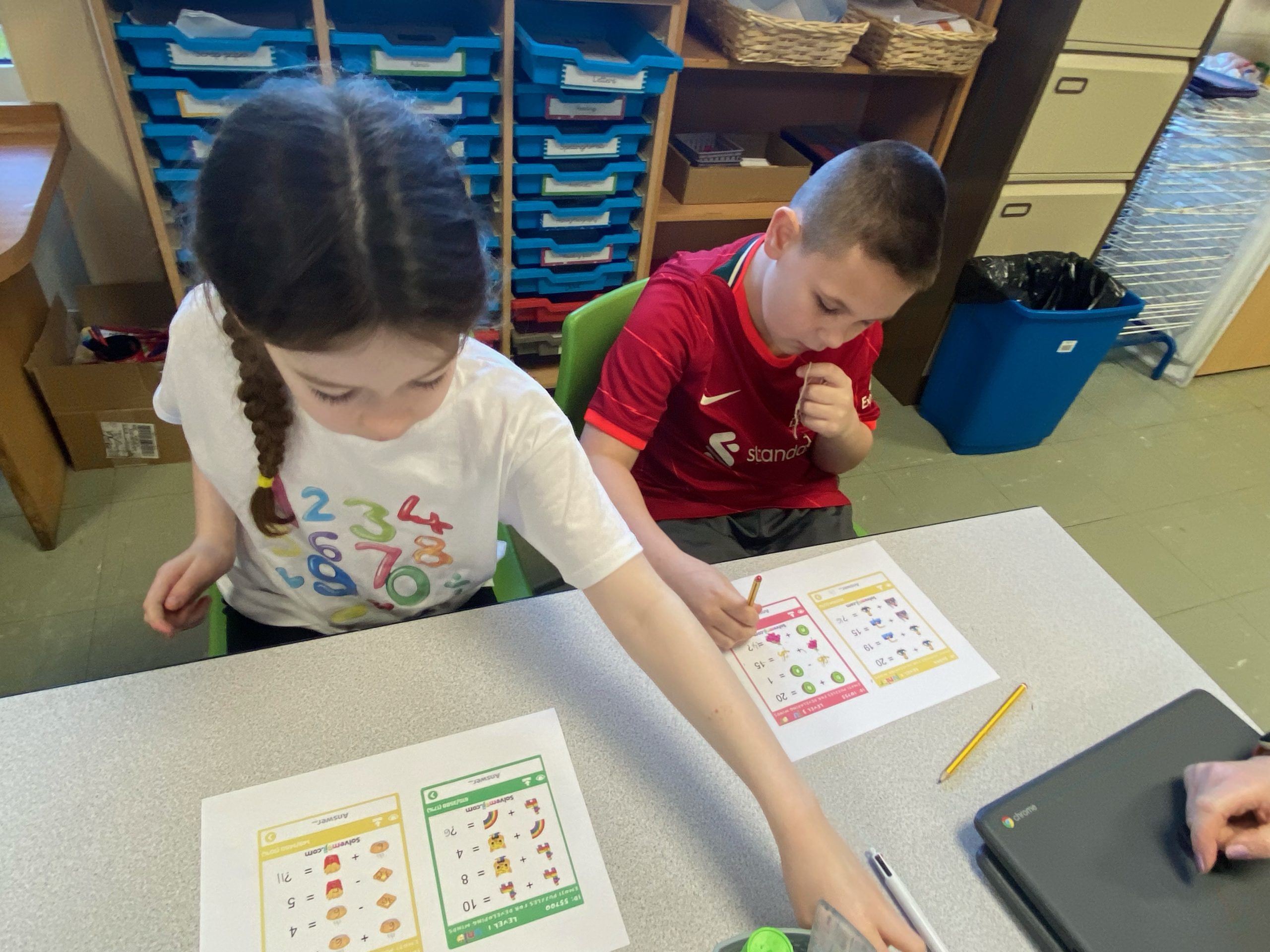 Year 4 taking part in Number Day activities.