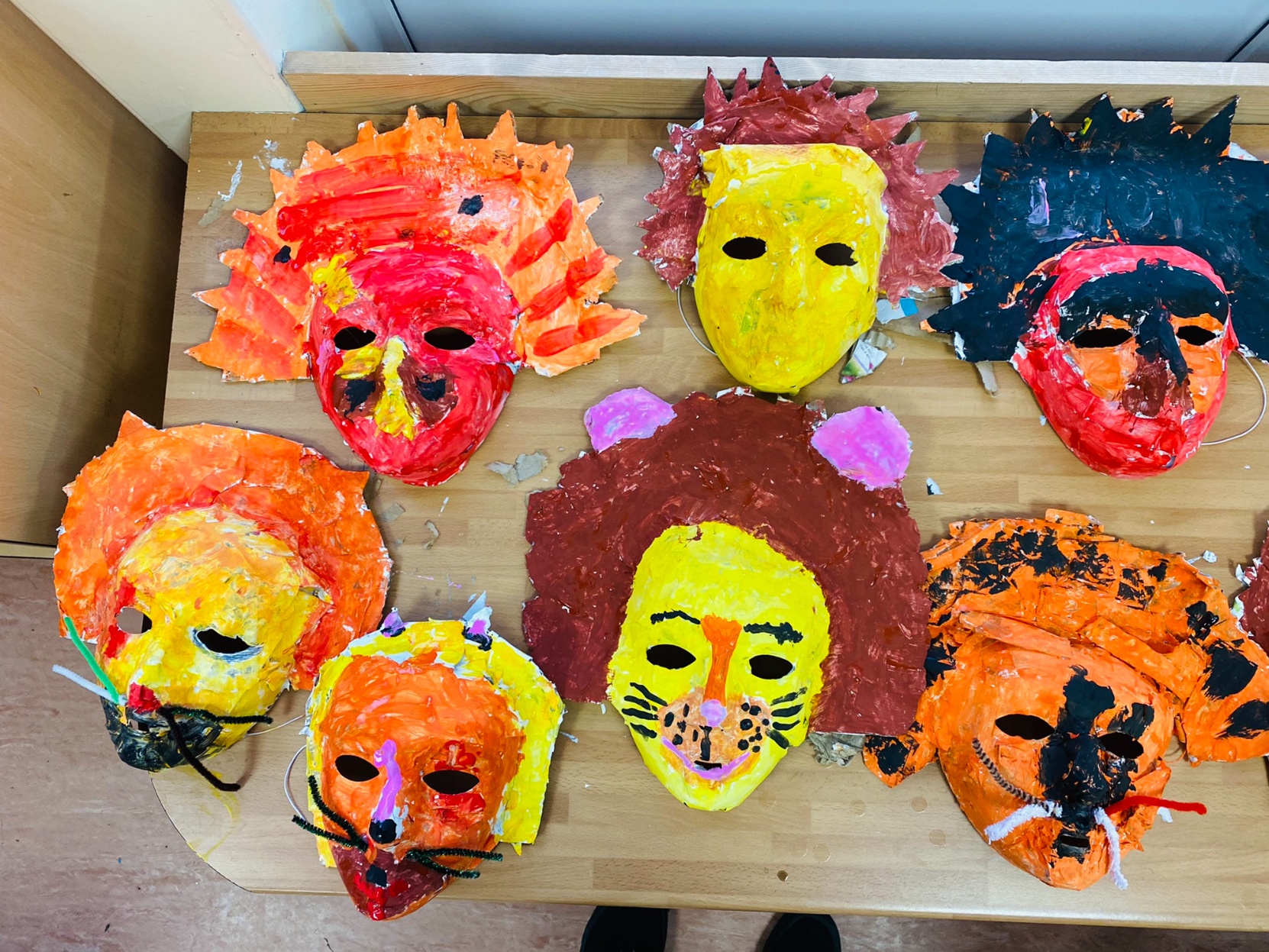 Year 3's masks being painted