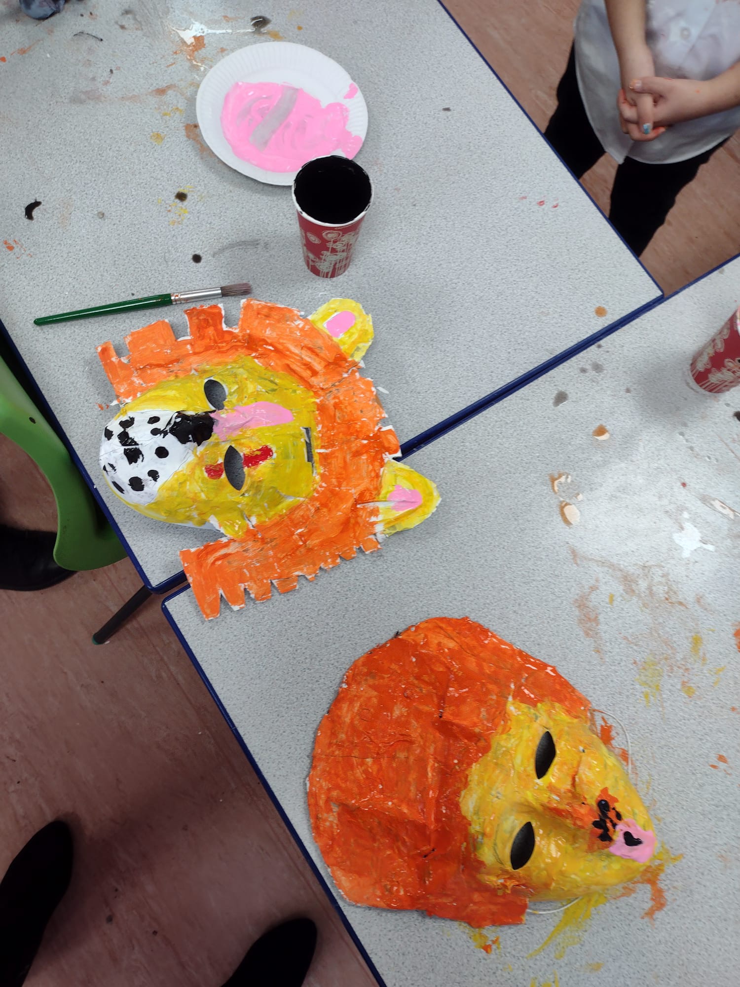 Year 3's masks being painted