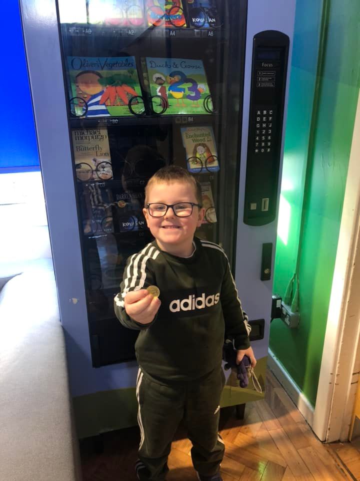 This week's Golden Coin winner getting his prize