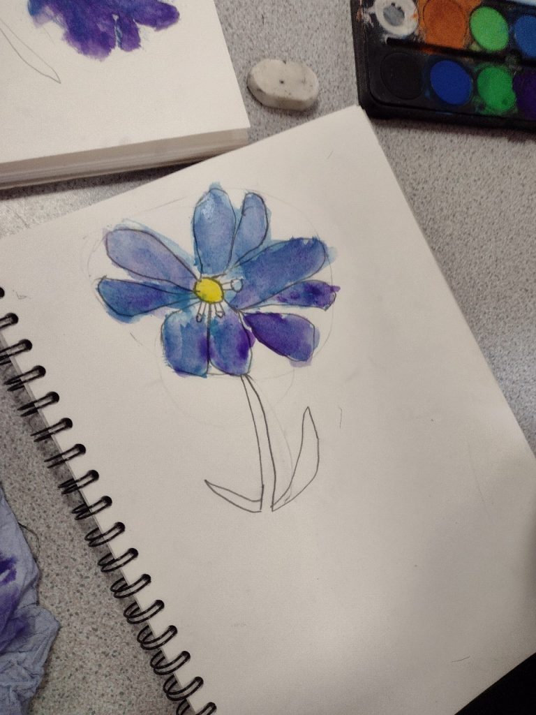 Superbloom Flax Flower drawings from Year 3