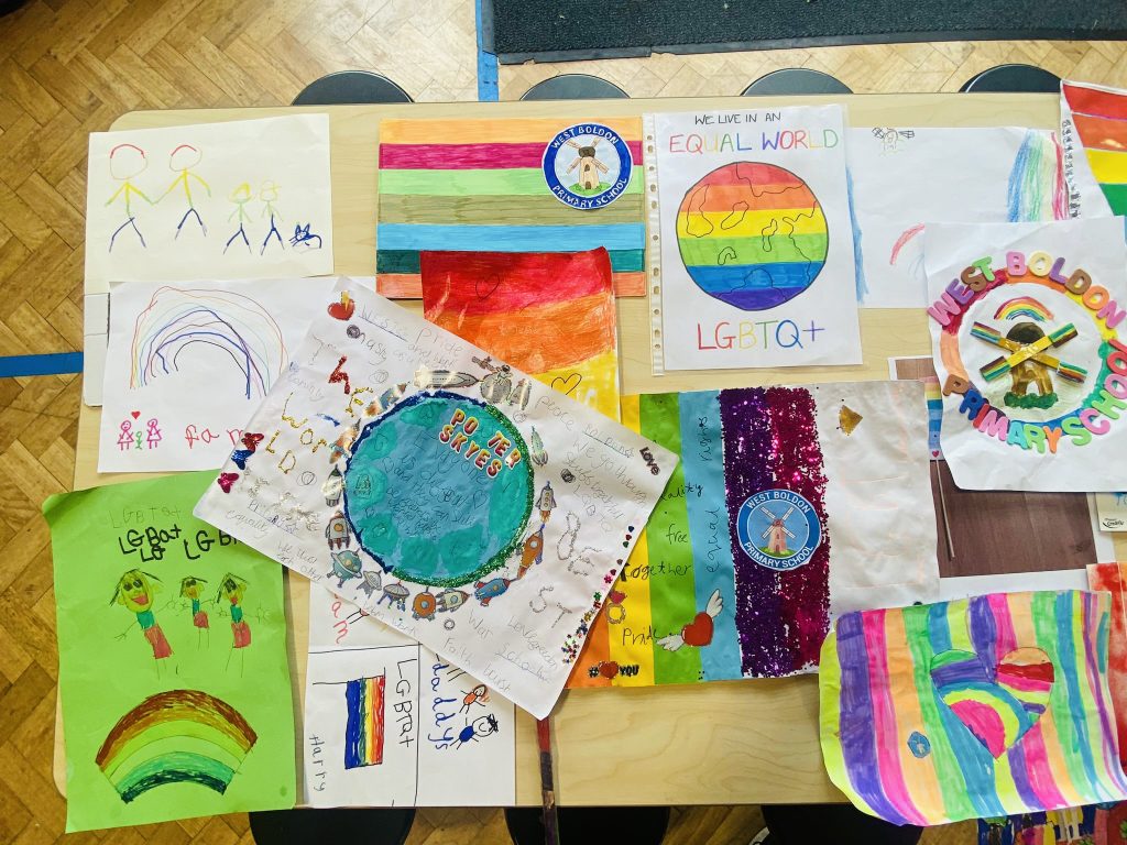 A selection of projects brought in for the Rainbow Flag competition