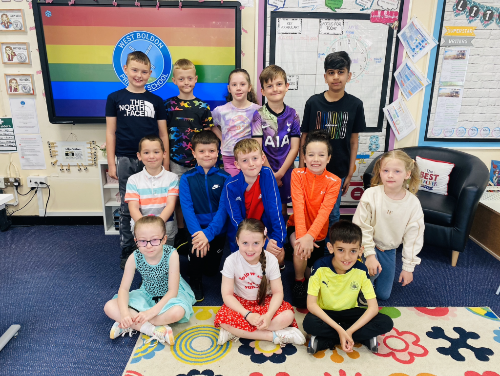 Year 3 enjoying diversity day in their rainbow clothes