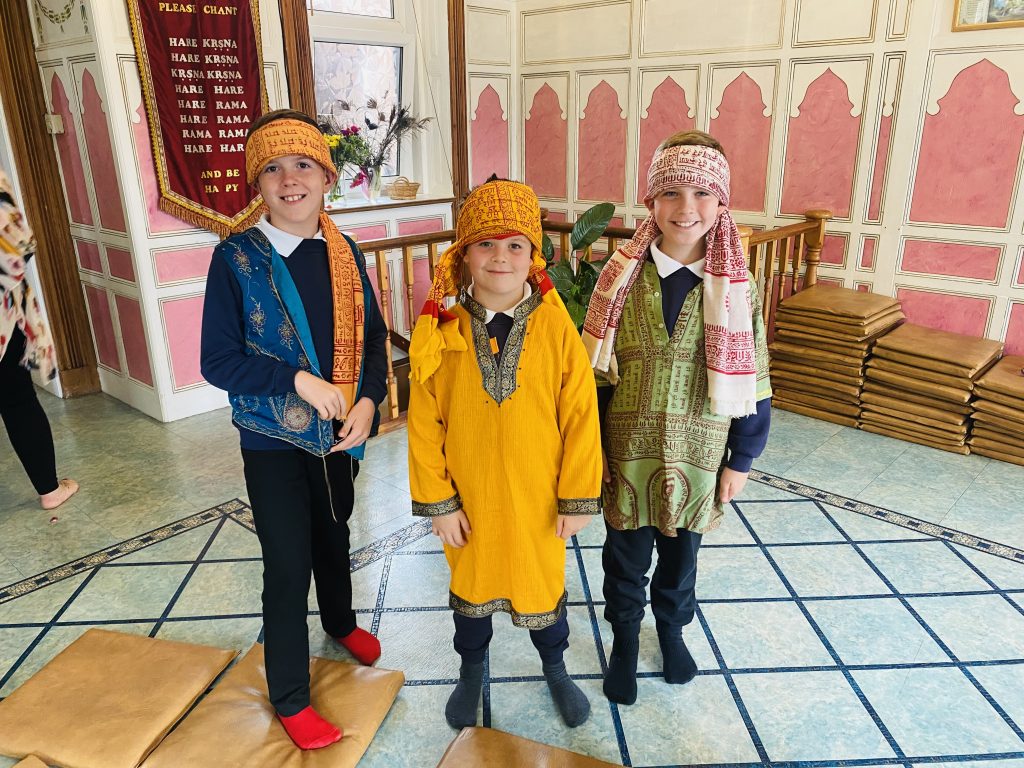 Year 3 children on their visit to the ISKCON Hindu Temple in Newcastle