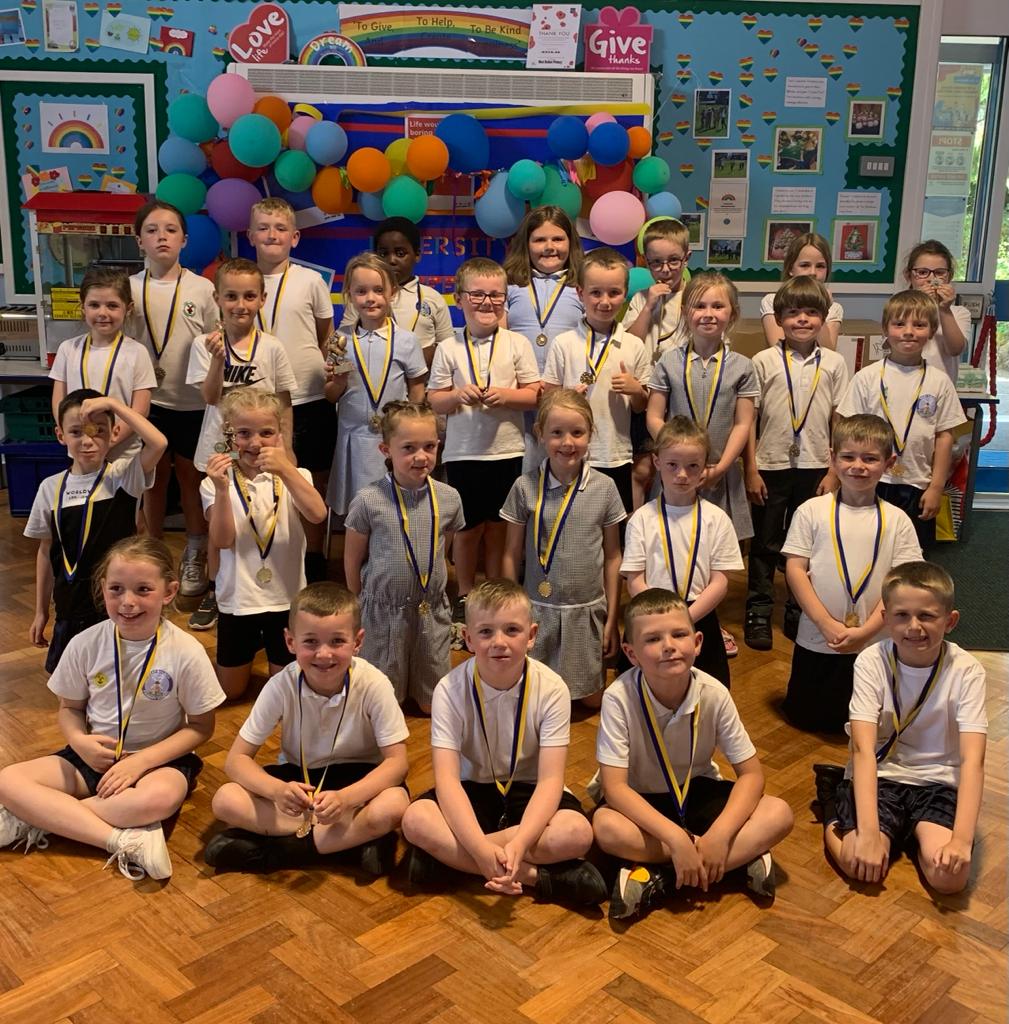 Year 2 with their rugby medals