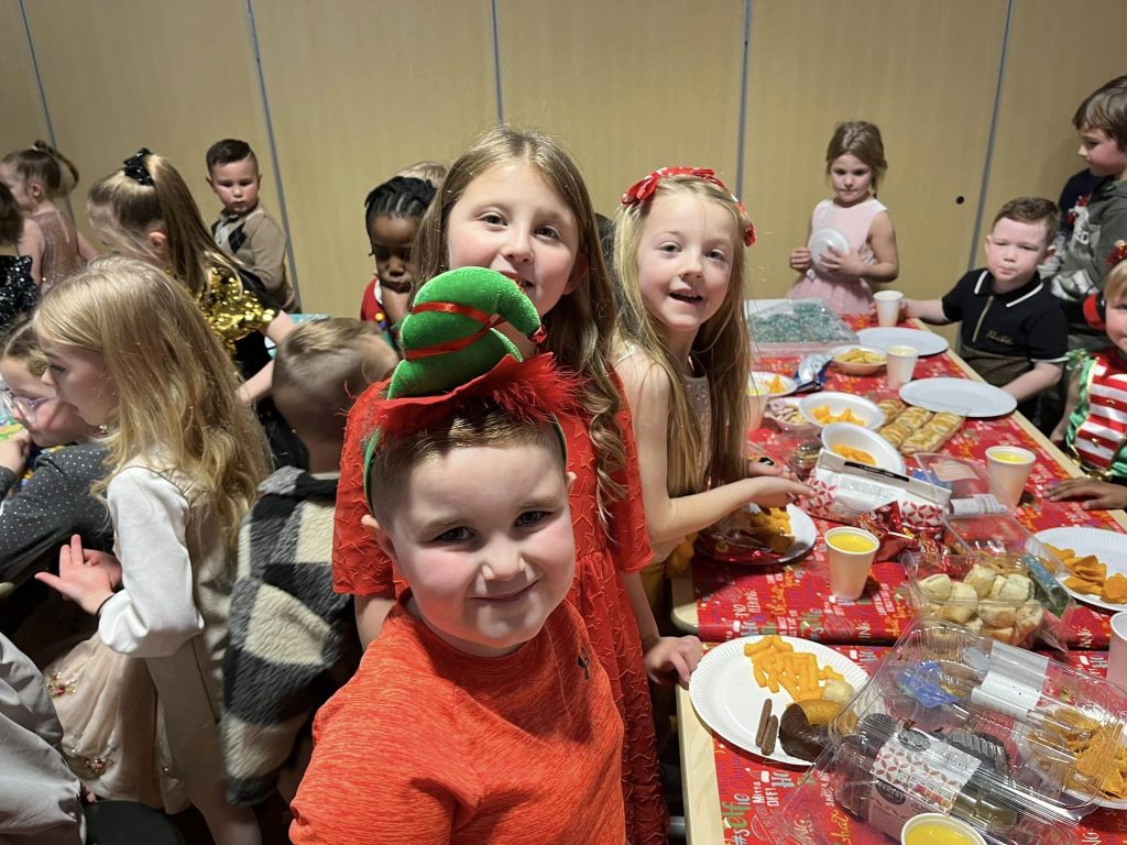 Year 1 and 2 enjoying their christmas party