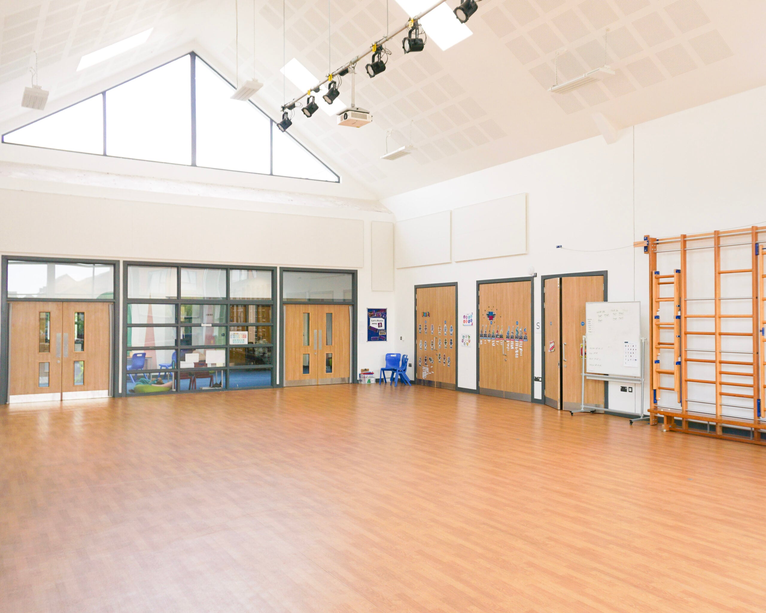 The school hall for hire at Woodgate Primary Academy, Pease Pottage